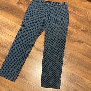 Banana Republic Camden Ankle Pants Blue Jacquard 8